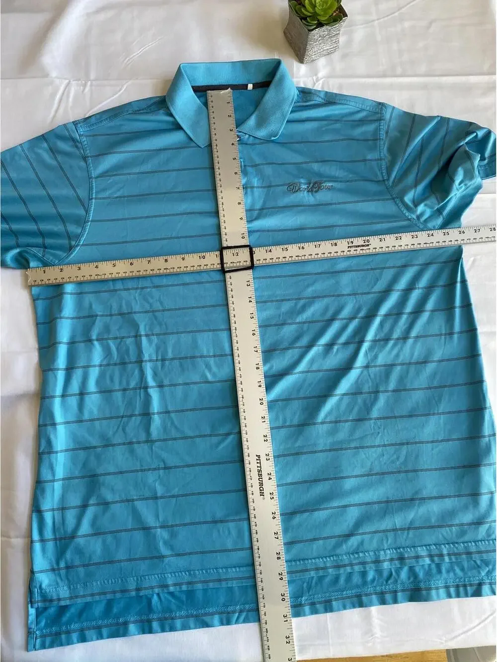 Adidas Men’s Blue Striped Polo Shirt 2XL